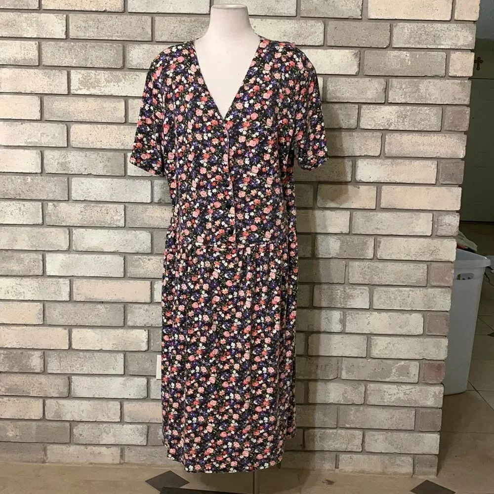 Another thyme maxi dress size 20 women padded shoulder floral